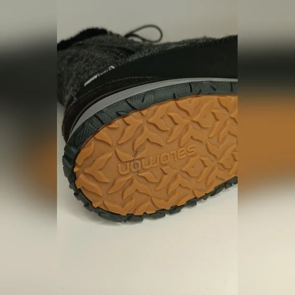 Salomon Hime High Snow Winter Boots Womens Size 7 EUR 38 Black Asphalt Pewter - Picture 11 of 12